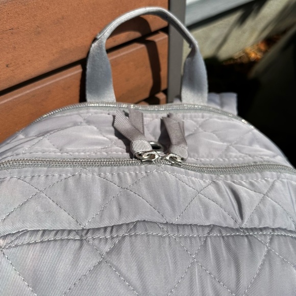 Vera Bradley Tranquil Gray Campus Backpack in Performance Twill